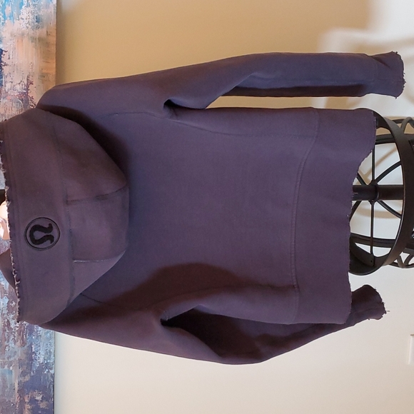 Lululemon Love Embroidered Distress Scuba Hoodie Dark Grey 8 - Picture 5 of 5